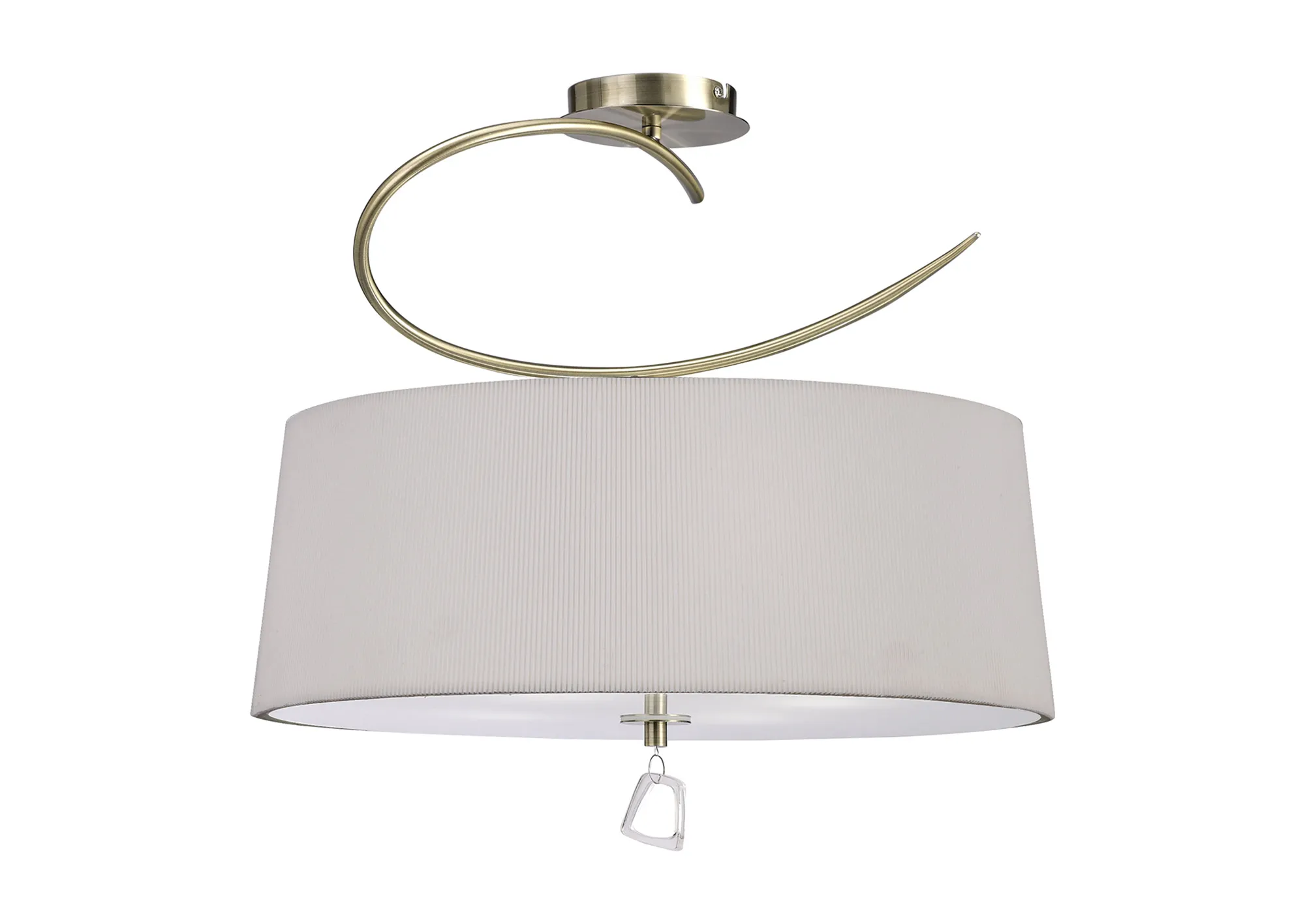 Mara Antique Brass-Ivory White Ceiling Lights Mantra Semi Flush Fittings Mara Antique Brass-Ivory White Ceiling Lights Mantra Semi Flush Fittings